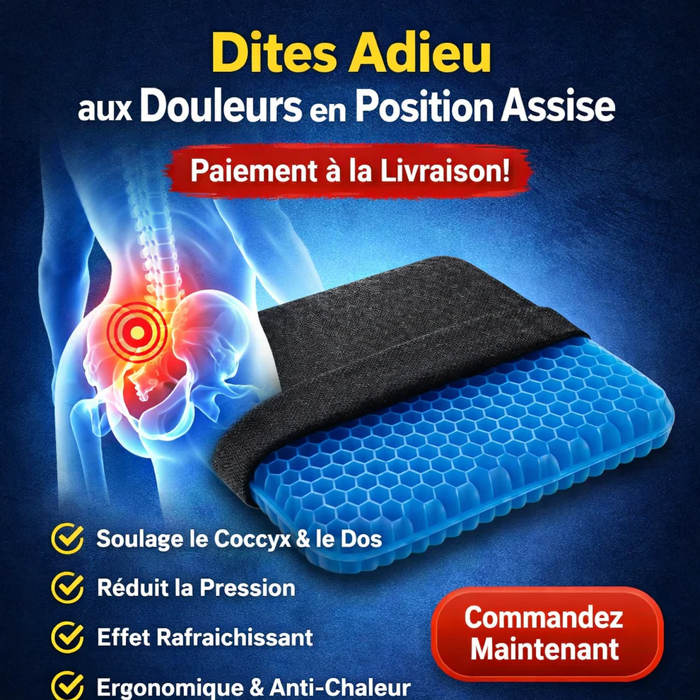 Coussin Orthopédique en Gel – Assise sans Douleur & Confort Longue Durée